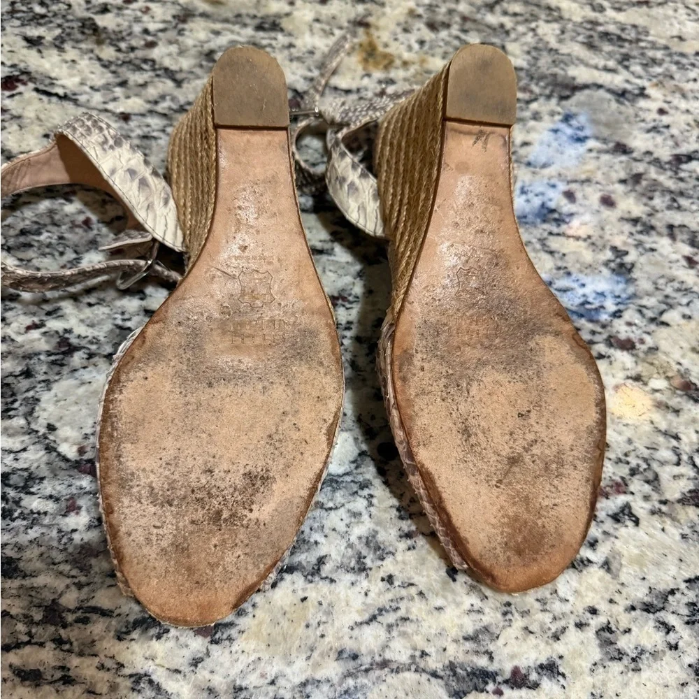 Stuart Weitzman Snake Skin Espadrilles 8M
